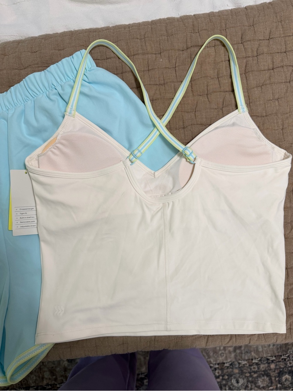 All in Motion Light Blue Women's Athletic Shorts and Tank top set - Picture 3 of 8